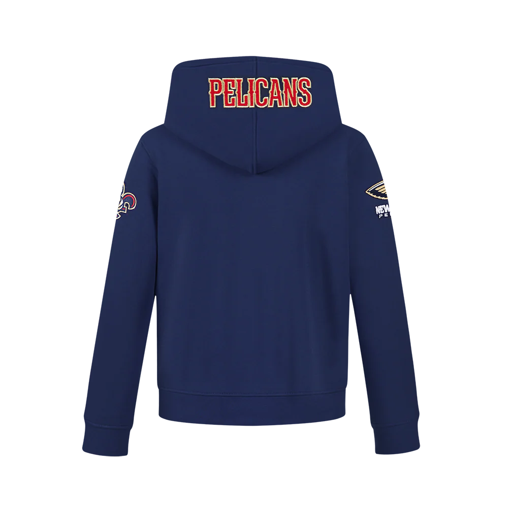 NBA NEW ORLEANS PELICANS CLASSIC BIG BOYS FLEECE PULLOVER HOODIE (MIDNIGHT NAVY) - Image 9