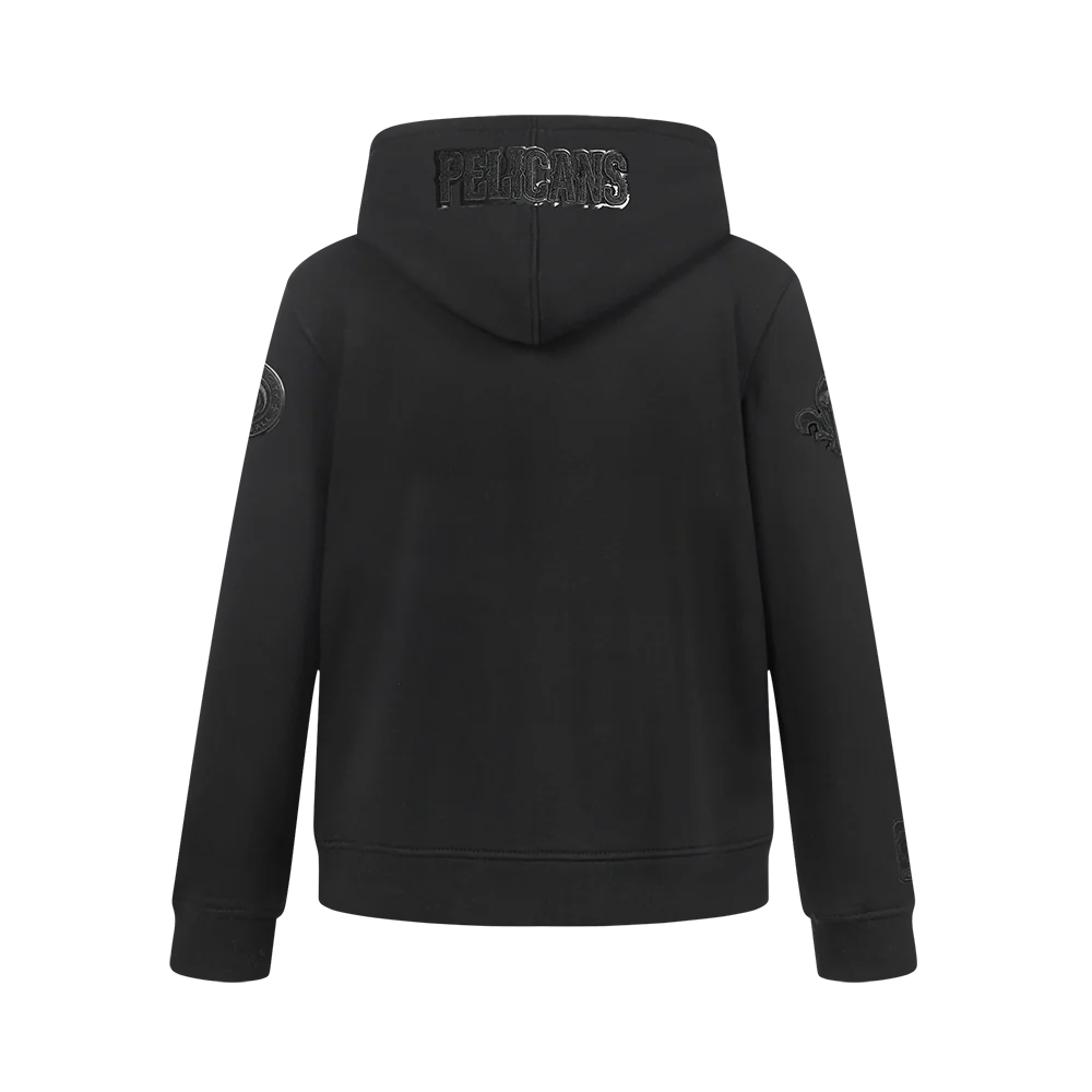 NBA NEW ORLEANS PELICANS TRIPLE BLACK BIG BOYS FLC PO HOODIE (BLACK) - Image 3