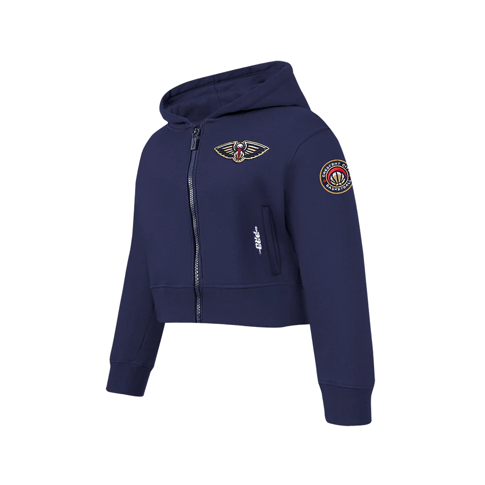 NBA NEW ORLEANS PELICANS CLASSIC BIG GIRLS FLEECE FULL ZIP HOODIE (MIDNIGHT NAVY) - Image 2