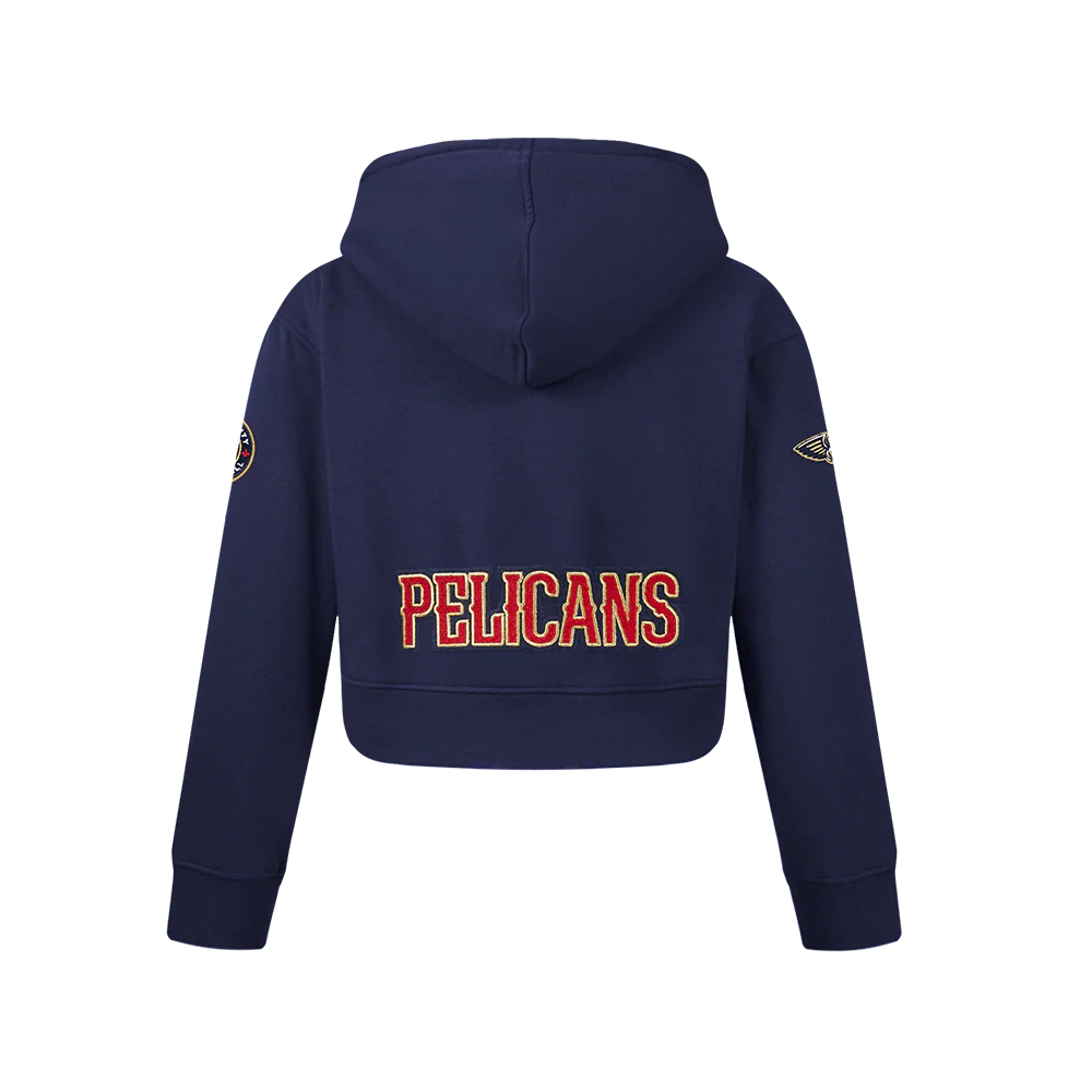 NBA NEW ORLEANS PELICANS CLASSIC BIG GIRLS FLEECE FULL ZIP HOODIE (MIDNIGHT NAVY) - Image 3