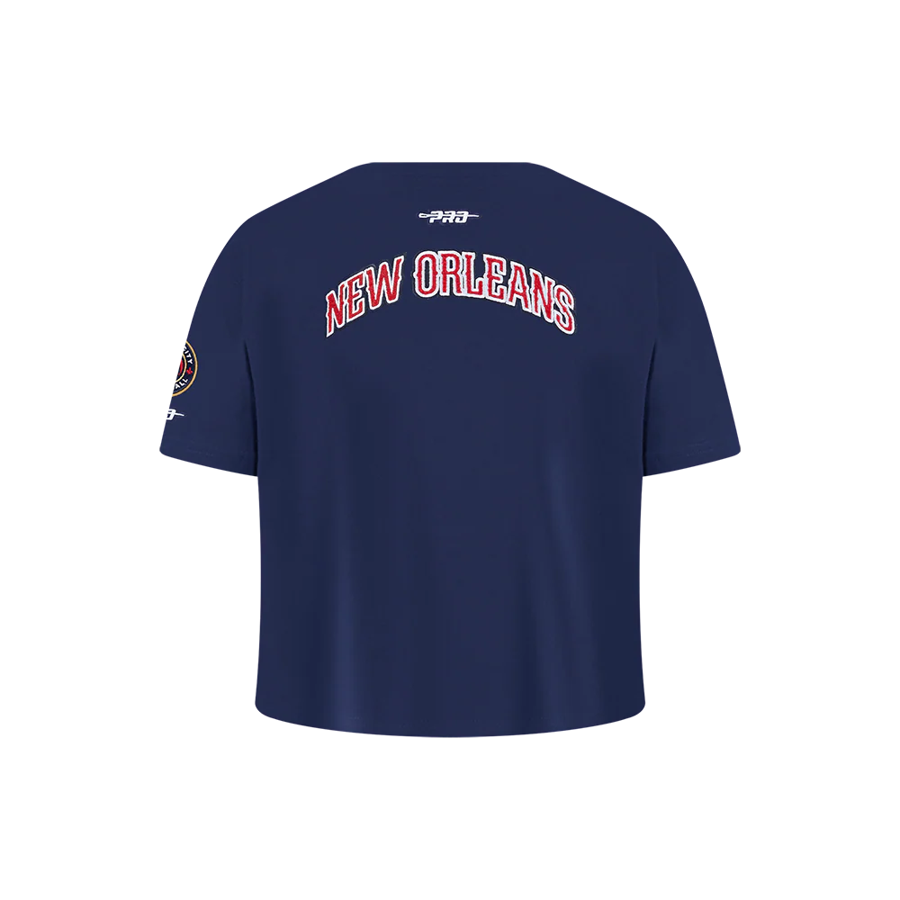 NBA NEW ORLEANS PELICANS CLASSIC LITTLE GIRLS SHORT SLEEVE BOXY TEE (MIDNIGHT NAVY) - Image 3