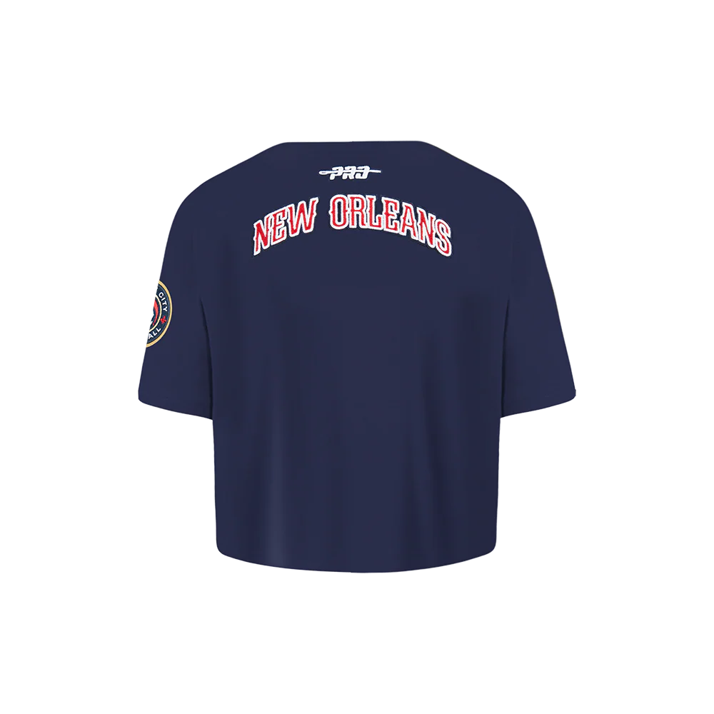 NBA NEW ORLEANS PELICANS CLASSIC TODDLER GIRLS SHORT SLEEVE BOXY TEE (MIDNIGHT NAVY) - Image 3