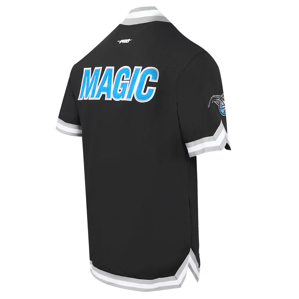 NBA ORLANDO MAGIC CLASSIC MEN'S PRO SS DOUBLE KNIT JACKET (BLACK/GRAY) - Image 3