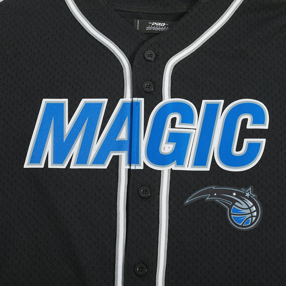 ORLANDO MAGIC MESH MEN'S BUTTON DOWN SHIRT (BLACK/GRAY) - Image 8