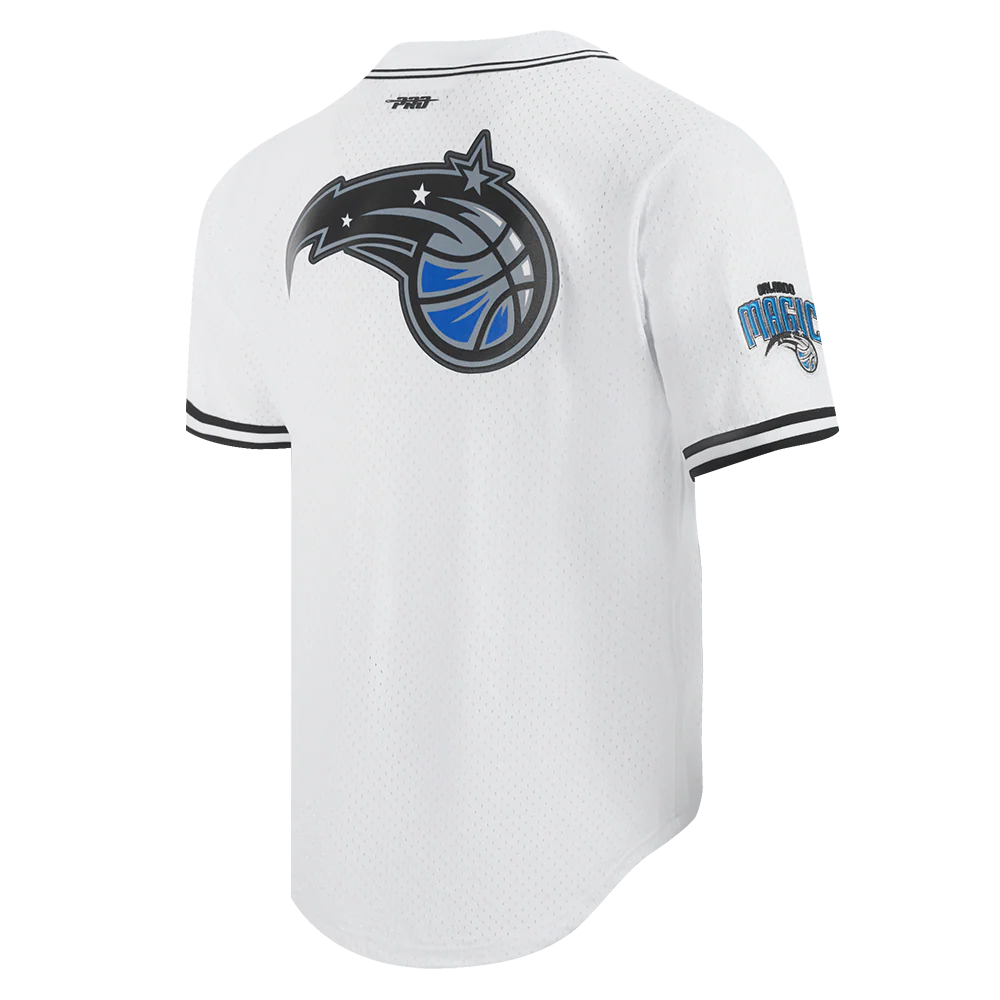 ORLANDO MAGIC MESH MEN'S BUTTON DOWN SHIRT (WHITE/BLACK) - Image 2