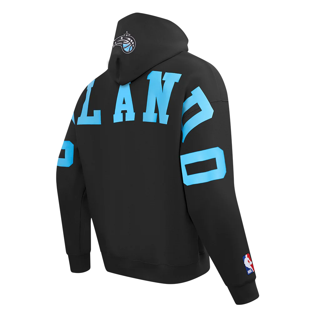 NBA ORLANDO MAGIC WINGSPAN MEN'S DROP SHOULDER FLC PO HOODIE (BLACK) - Image 4