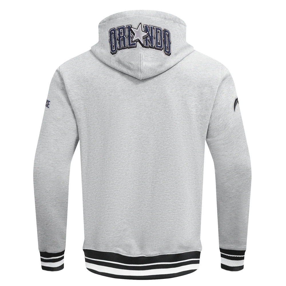 NBA ORLANDO MAGIC CITY EDITION 24-25 MEN'S RIB FLEECE PULLOVER HOODIE (HEATHER GREY/MIDNIGHT NAVY) - Image 3