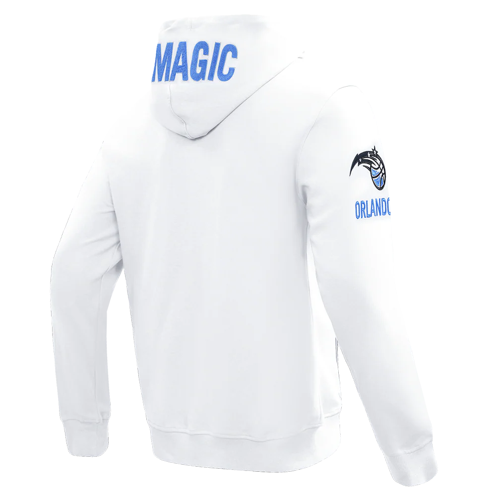 NBA ORLANDO MAGIC CLASSIC CHENILLE MEN'S FULL ZIP PULLOVER HOODIE (WHITE) - Image 4