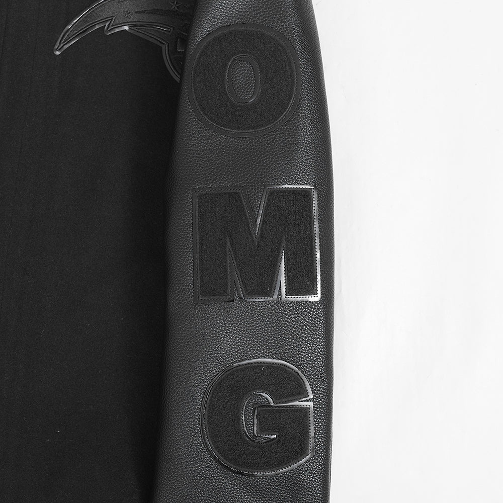 ORLANDO MAGIC TRIPLE BLACK MEN'S WOOL VARSITY JACKET (TRIPLE BLACK) - Image 6