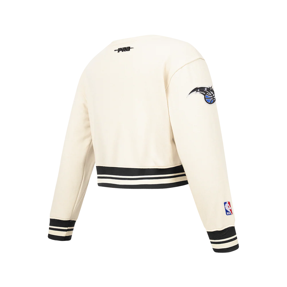 ORLANDO MAGIC RETRO CLASSIC BIG GIRL'S RIB FLC CREWNECK (EGGSHELL/ BLACK) - Image 4