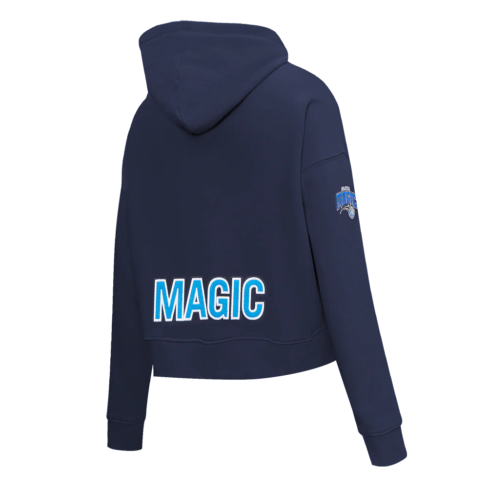 NBA ORLANDO MAGIC CLASSIC WOMEN'S CROPPED PULLOVER HOODIE (MIDNIGHT NAVY) - Image 4