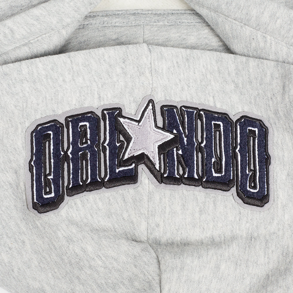 NBA ORLANDO MAGIC CITY EDITION 24-25 WOMEN'S RIB FLEECE CROPPED PULLOVER HOODIE (HEATHER GREY/MIDNIGHT NAVY) - Image 5