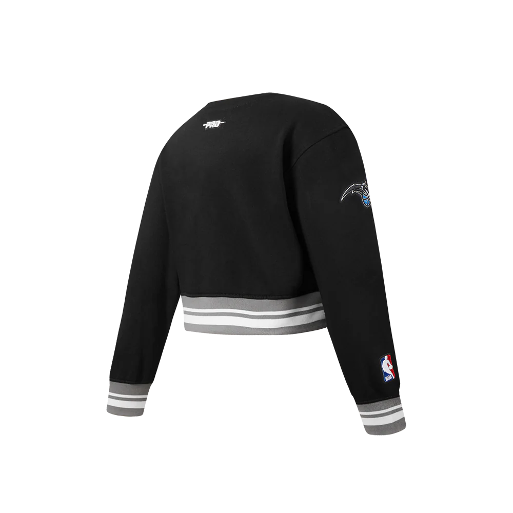 NBA ORLANDO MAGIC RETRO CLASSIC LITTLE GIRLS RIB FLEECE CREWNECK (BLACK/GRAY) - Image 4