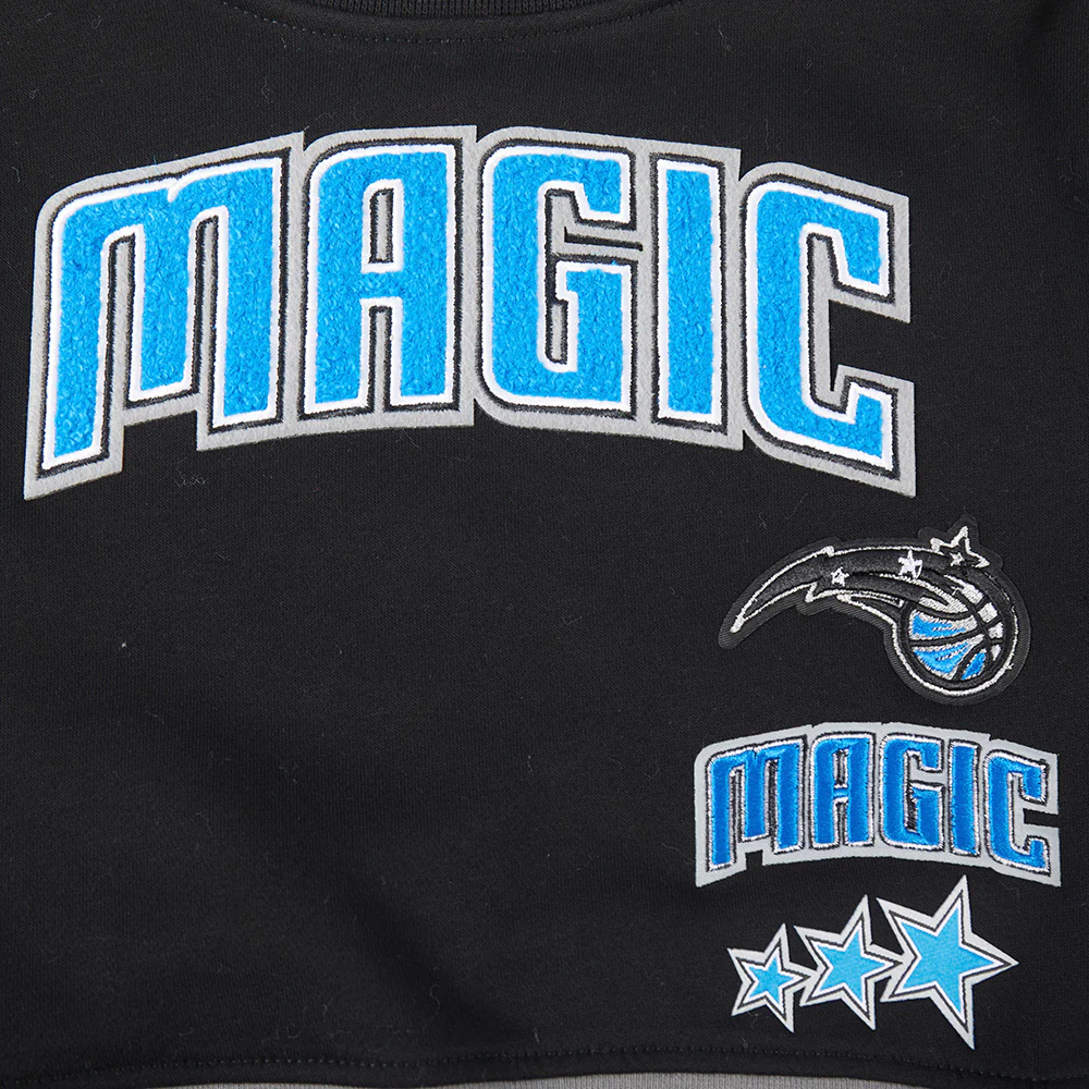 NBA ORLANDO MAGIC RETRO CLASSIC TODDLER GIRLS RIB FLEECE CREWNECK (BLACK/GRAY) - Image 6