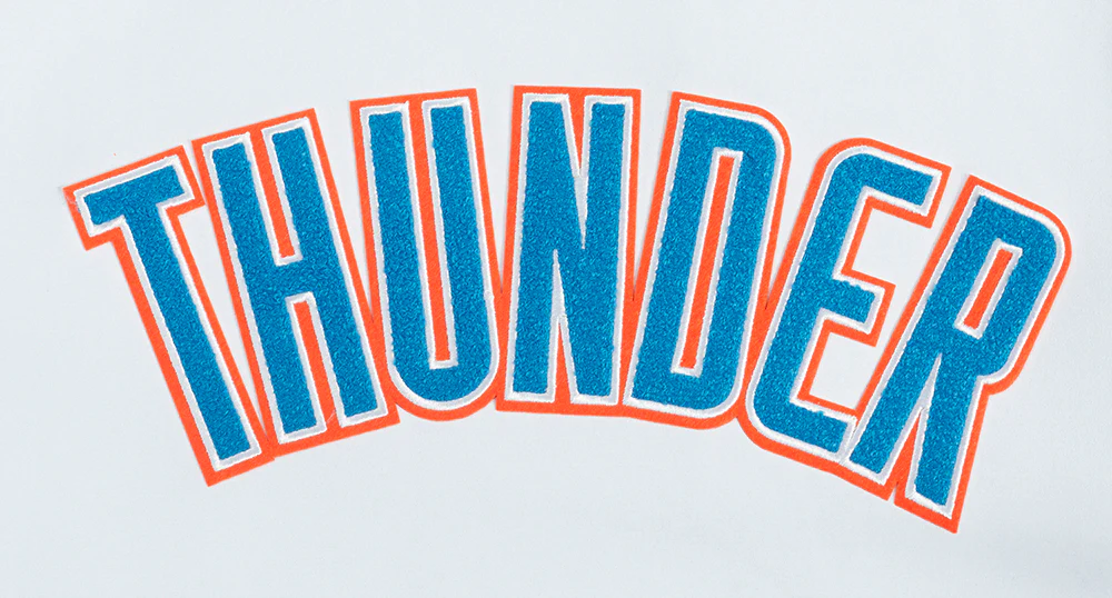 NBA OKLAHOMA CITY THUNDER CLASSIC CHENILLE MEN'S TEE (WHITE) - Image 5