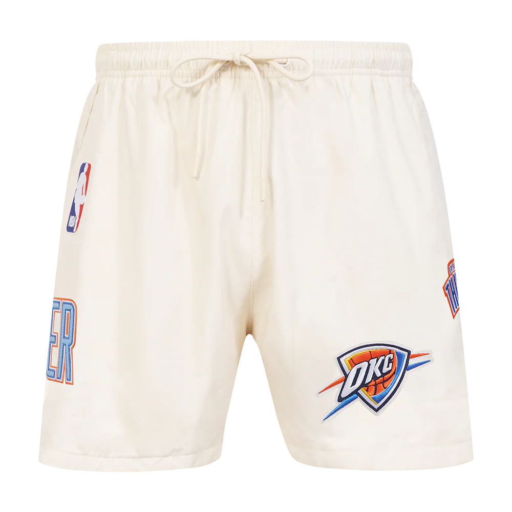 NBA OKLAHOMA CITY THUNDER CLASSIC MEN'S WOVEN SHORT (EGGSHELL) - Image 2