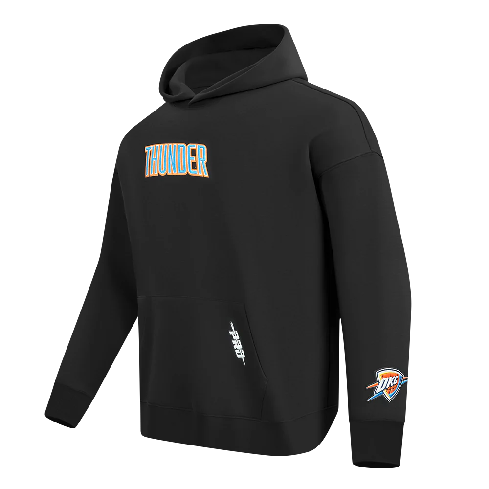 NBA OKLAHOMA CITY THUNDER WINGSPAN MEN'S DROP SHOULDER FLC PO HOODIE (BLACK) - Image 3