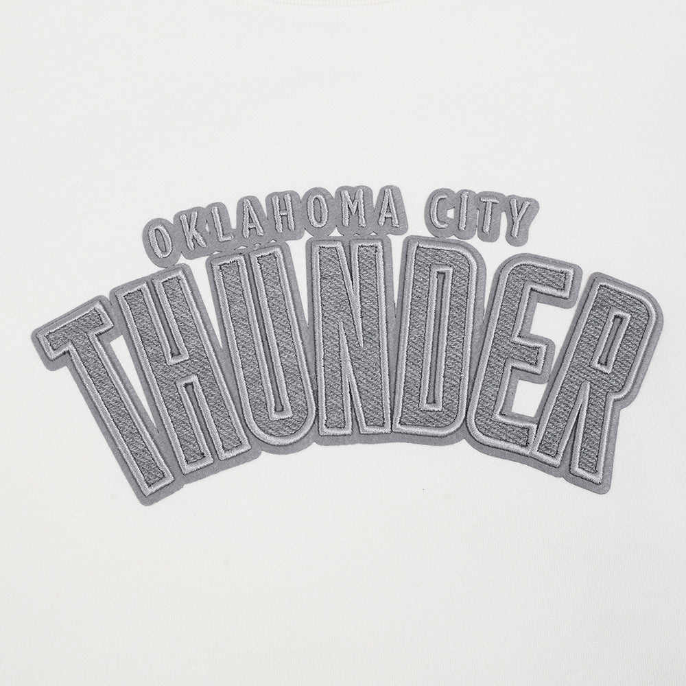 NBA OKLAHOMA CITY THUNDER REVERSE FRENCH TERRY MEN'S DROP SHOULDER FLC CREWNECK (EGGSHELL) - Image 6