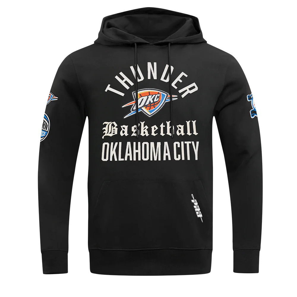 OKLAHOMA CITY THUNDER MODERN ORIGINALS MEN'S FLC PO HOODIE (BLACK) - Image 3