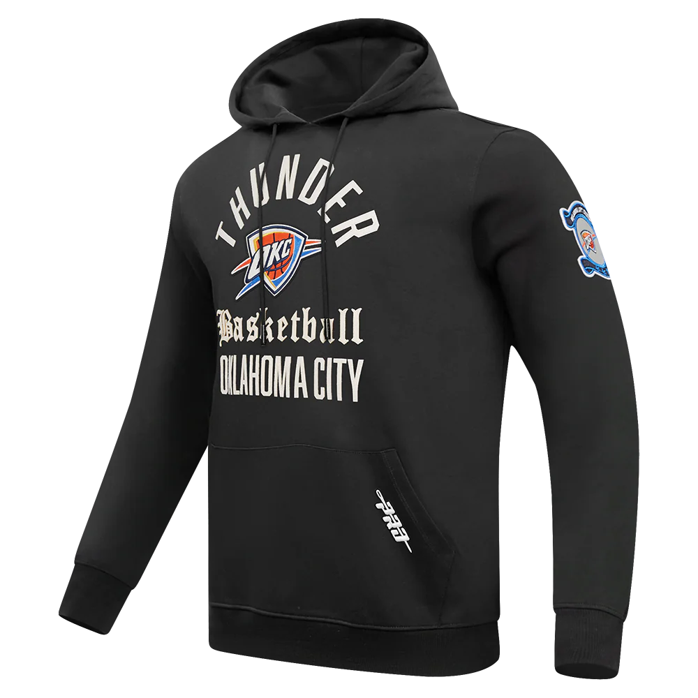 OKLAHOMA CITY THUNDER MODERN ORIGINALS MEN'S FLC PO HOODIE (BLACK) - Image 4