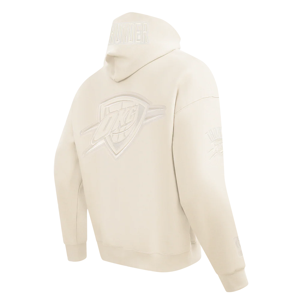 NBA OKLAHOMA CITY THUNDER SHAI GILGEOUS-ALEXANDER #2 NEUTRAL PNN MEN'S DROP SHOULDER FLC PO HOODIE (EGGSHELL) - Image 4