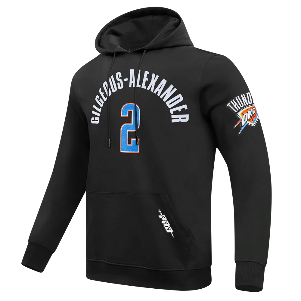 NBA OKLAHOMA CITY THUNDER SHAI GILGEOUS-ALEXANDER #2 CLASSIC PNN MEN'S DK PO HOODIE (BLACK) - Image 2
