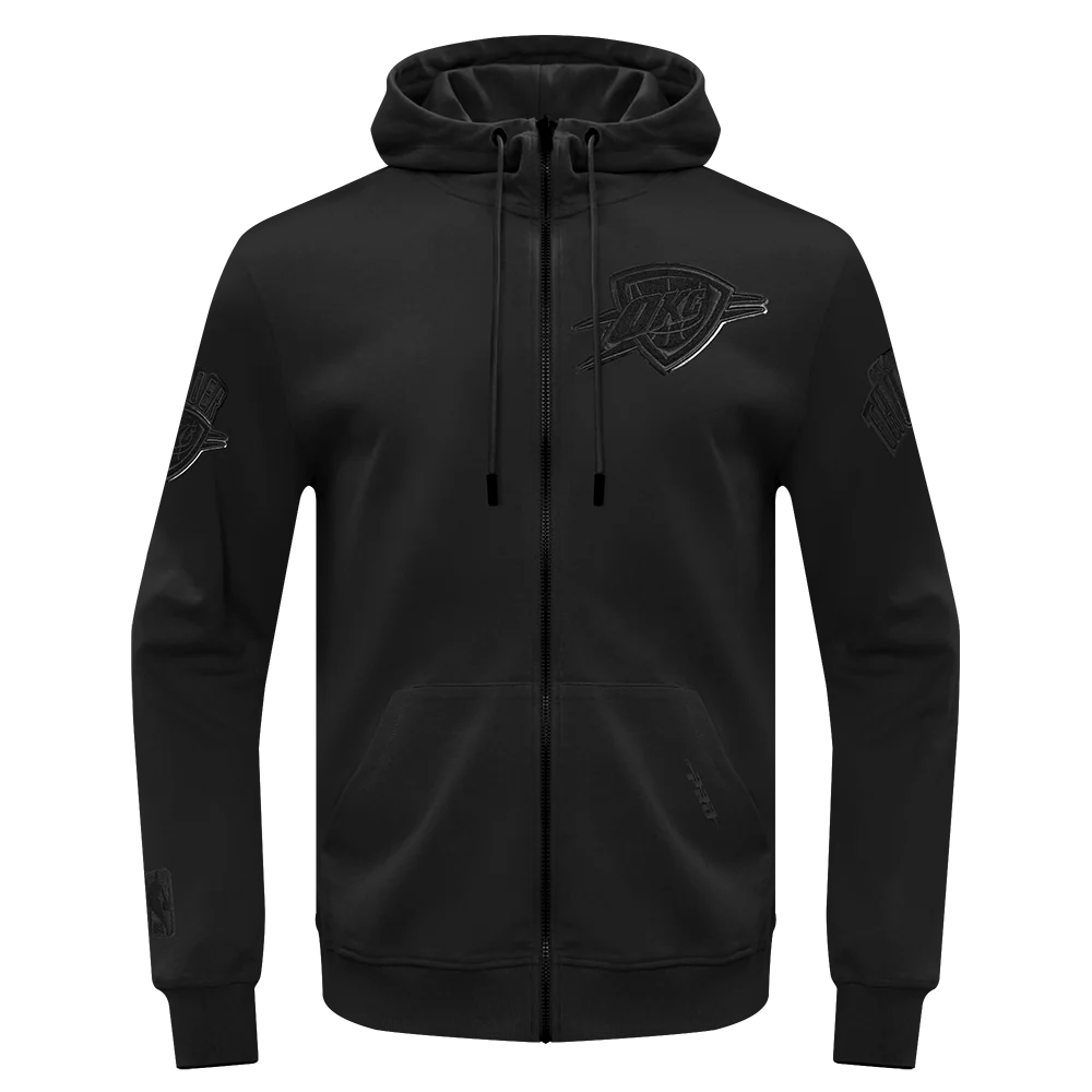 OKLAHOMA CITY THUNDER TRIPLE BLACK MEN'S DK FZ HOODIE (TRIPLE BLACK)