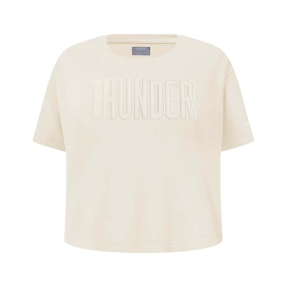 NBA OKLAHOMA CITY THUNDER NEUTRAL BIG GIRL'S SS BOXY TEE (EGGSHELL)