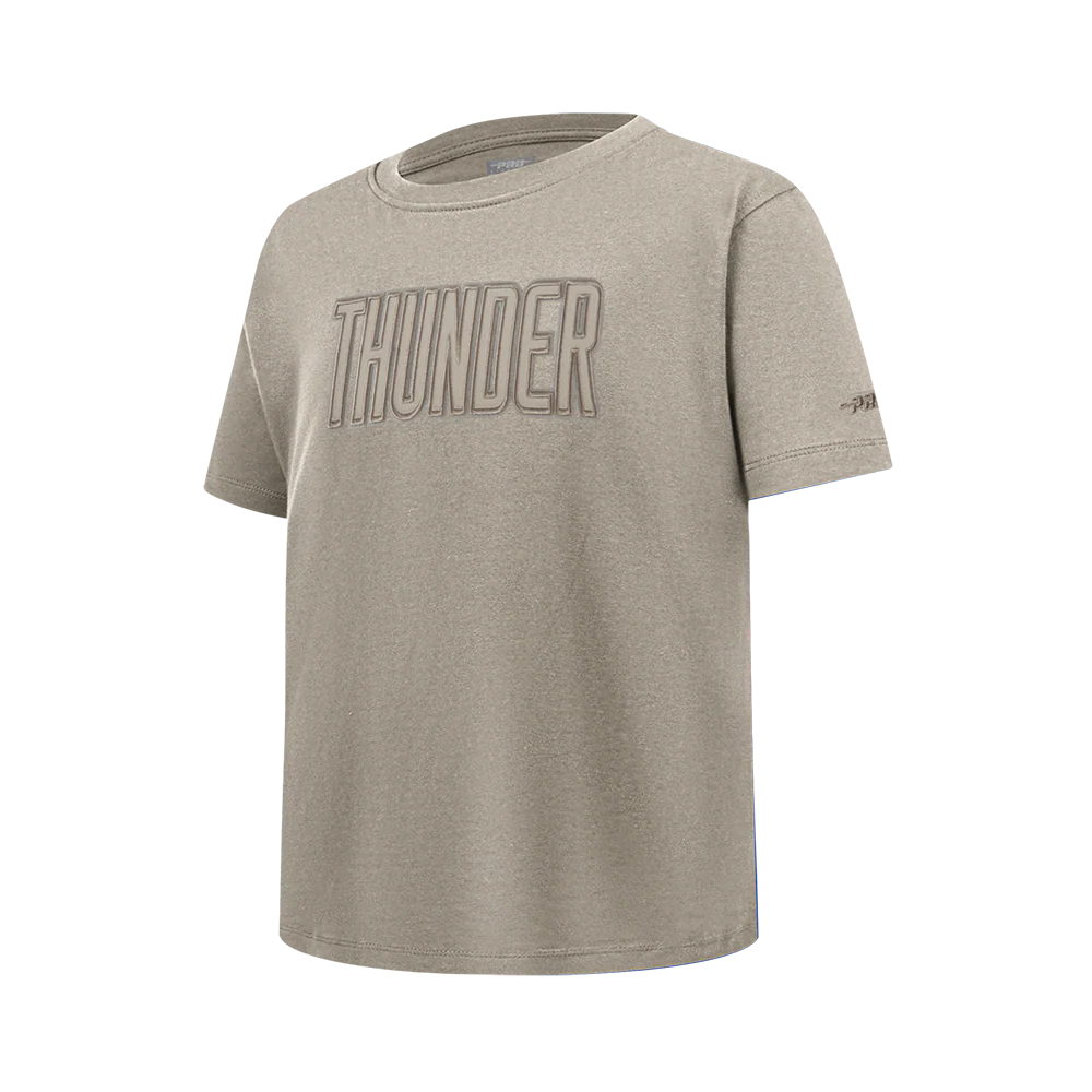 NBA OKLAHOMA CITY THUNDER NEUTRAL BIG GIRLS SS BOXY TEE (TAUPE) - Image 2