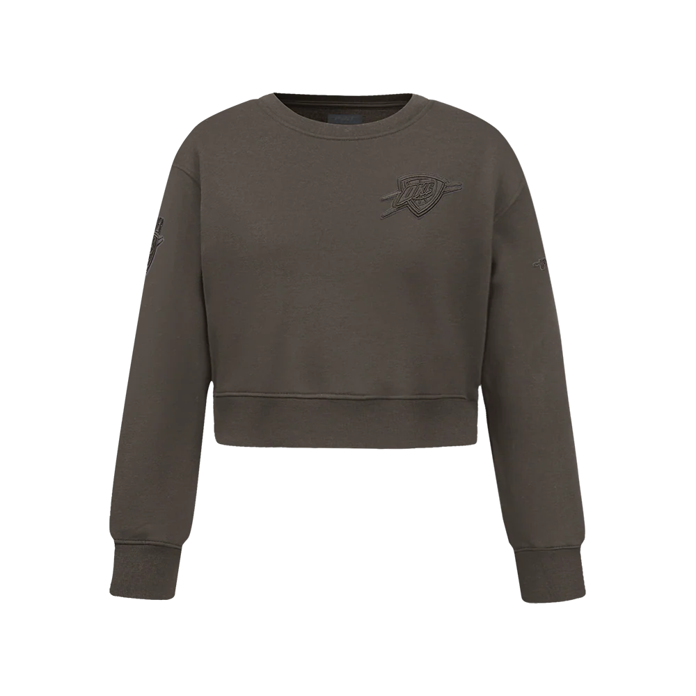 NBA OKLAHOMA CITY THUNDER NEUTRAL BIG GIRLS FLC CREWNECK (DARK TAUPE)