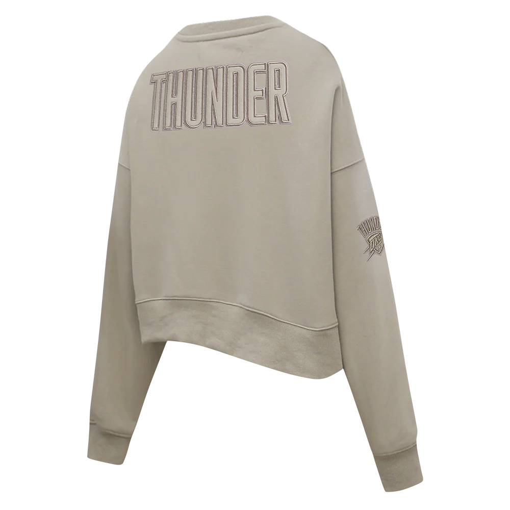 NBA OKLAHOMA CITY THUNDER NEUTRAL FLEECE CREWNECK (TAUPE) - Image 4