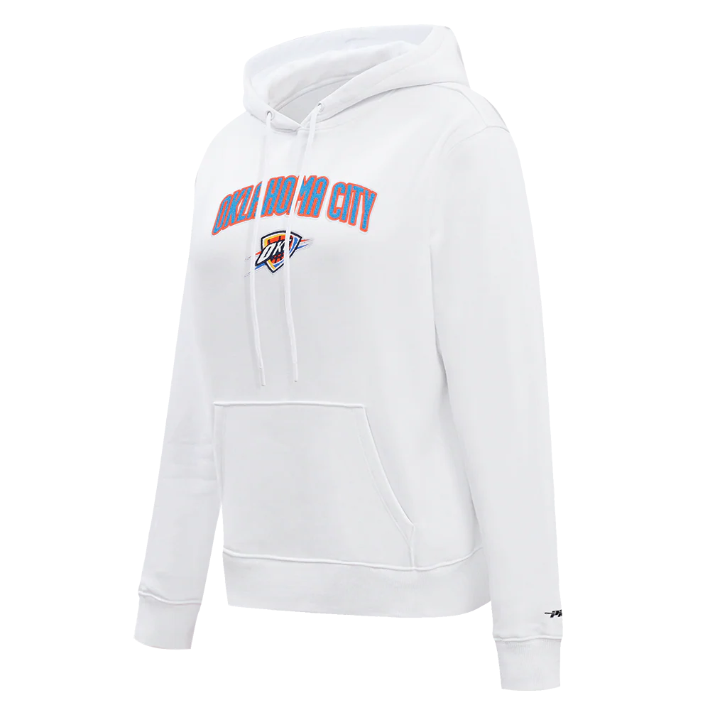 NBA OKLAHOMA CITY THUNDER CLASSIC WOMEN'S PULLOVER HOODIE (WHITE) - Image 2