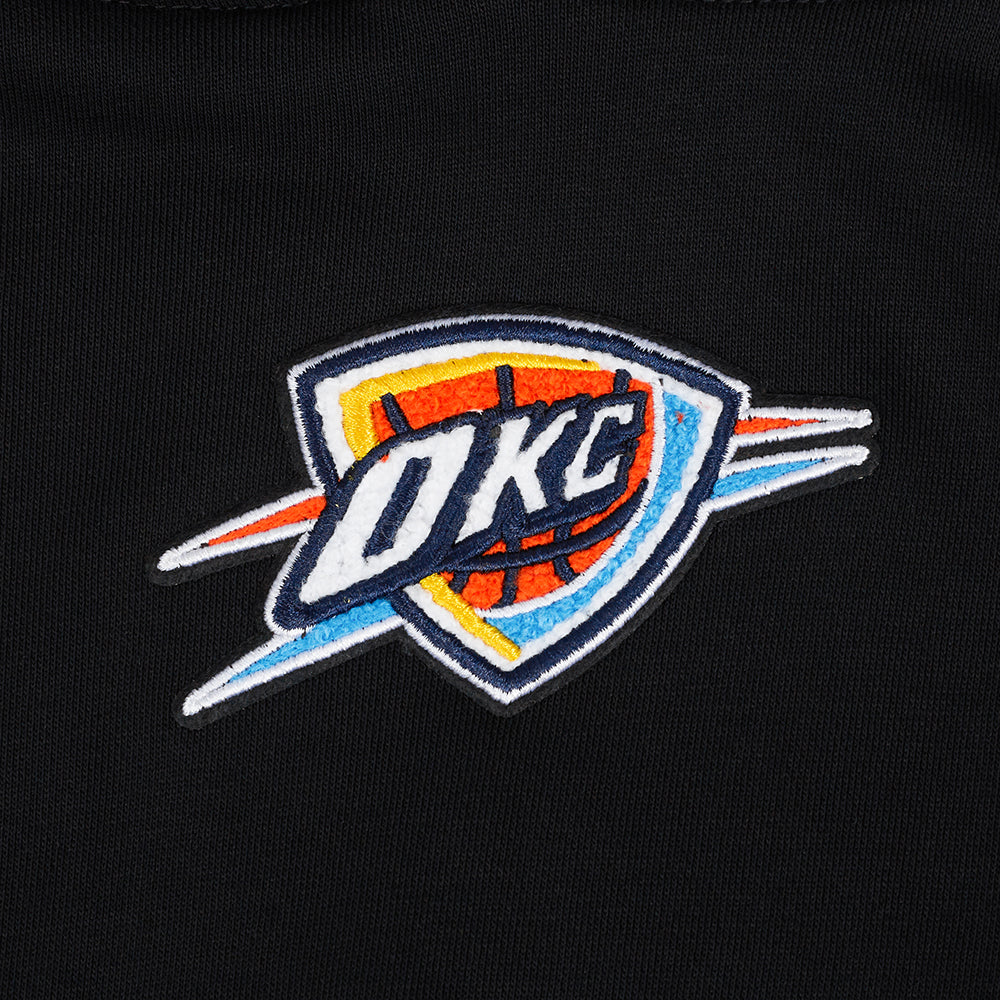 NBA OKLAHOMA CITY THUNDER CLASSIC WOMEN'S CROPPED PULLOVER HOODIE (BLACK) - Image 6