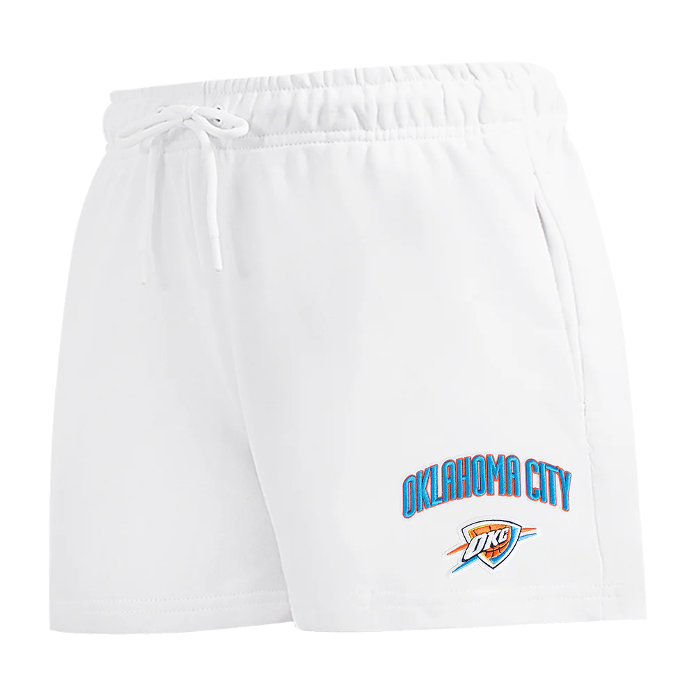 NBA OKLAHOMA CITY THUNDER CLASSIC WOMEN'S FLEECE SHORT (WHITE)
