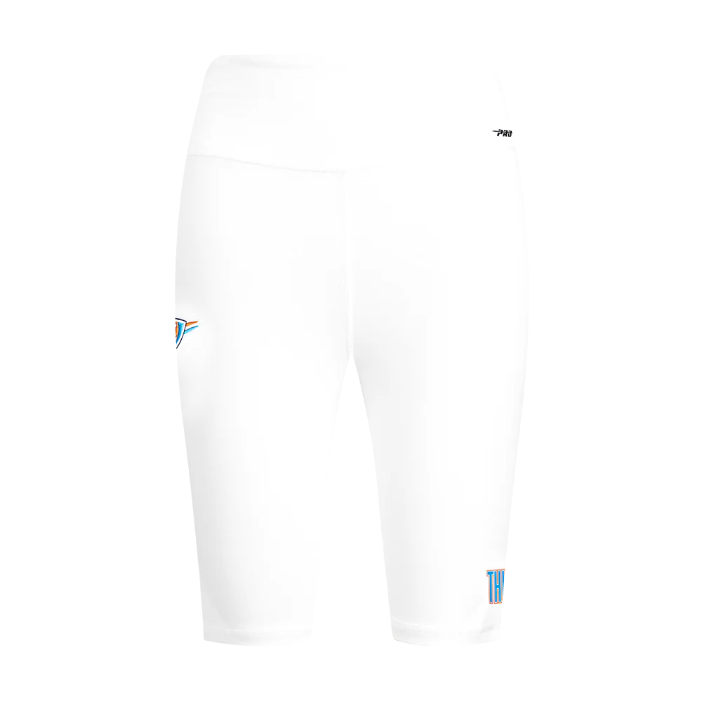 NBA OKLAHOMA CITY THUNDER CLASSIC WOMEN'S COTTON BIKE SHORT (WHITE) - Image 2