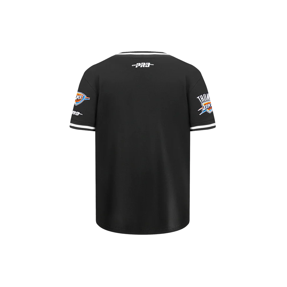 NBA OKLAHOMA CITY THUNDER CLASSIC LITTLE BOYS SHORT SLEEVE STRIPED RIB TEE (BLACK) - Image 3