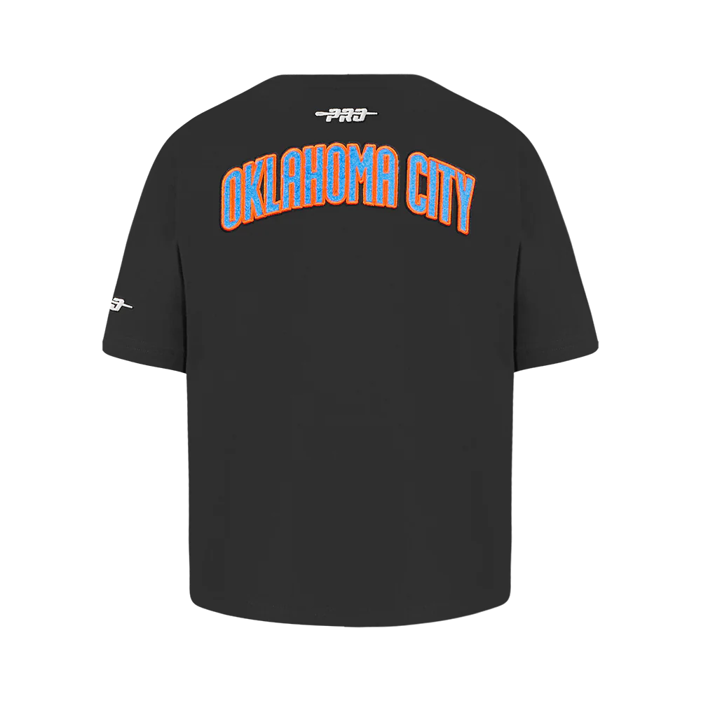 NBA OKLAHOMA CITY THUNDER CLASSIC LITTLE GIRLS SHORT SLEEVE BOXY TEE (BLACK) - Image 3