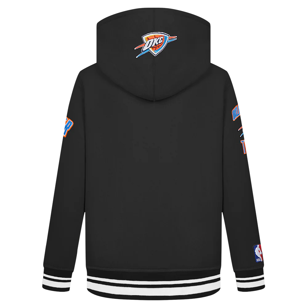 NBA OKLAHOMA CITY THUNDER RETRO CLASSIC TODDLER BOYS RIB FLEECE PULLOVER HOODIE (BLACK) - Image 3
