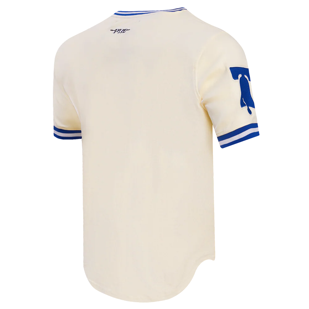 NBA PHILADELPHIA 76ERS RETRO CLASSIC MEN'S TEE (EGGSHELL/ ROYAL BLUE) - Image 3