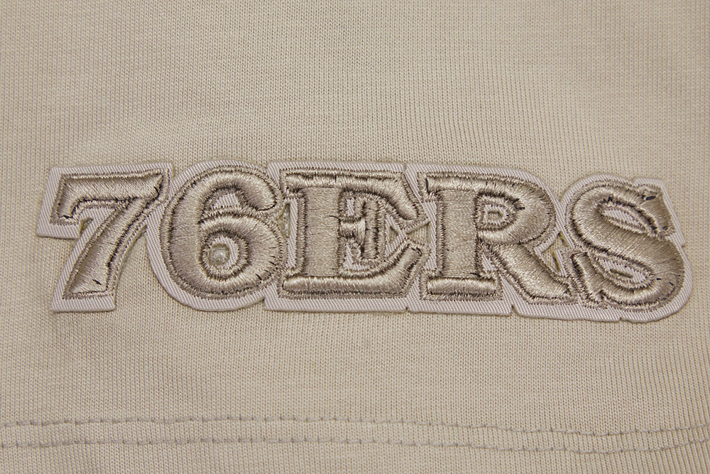 NBA PHILADELPHIA 76ERS NEUTRAL DROP SHOULDER MEN'S TEE (TAUPE) - Image 5