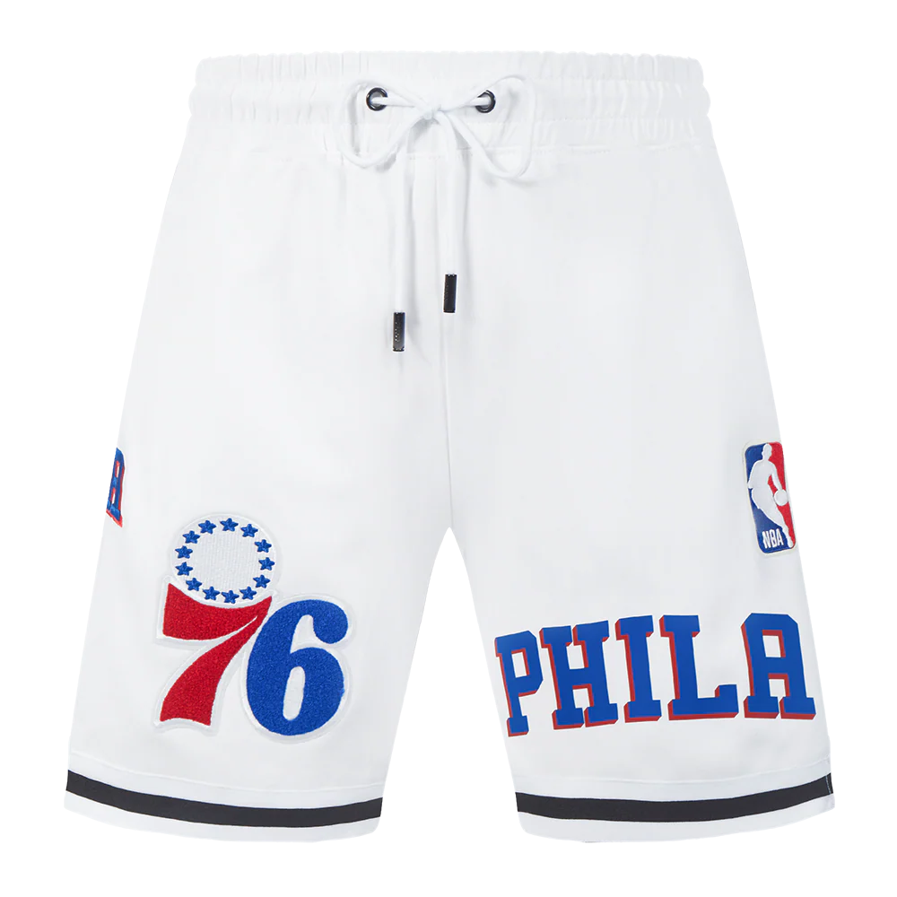 NBA PHILADELPHIA 76ERS CLASSIC CHENILLE MEN'S SHORT (WHITE/ROYAL BLUE) - Image 2