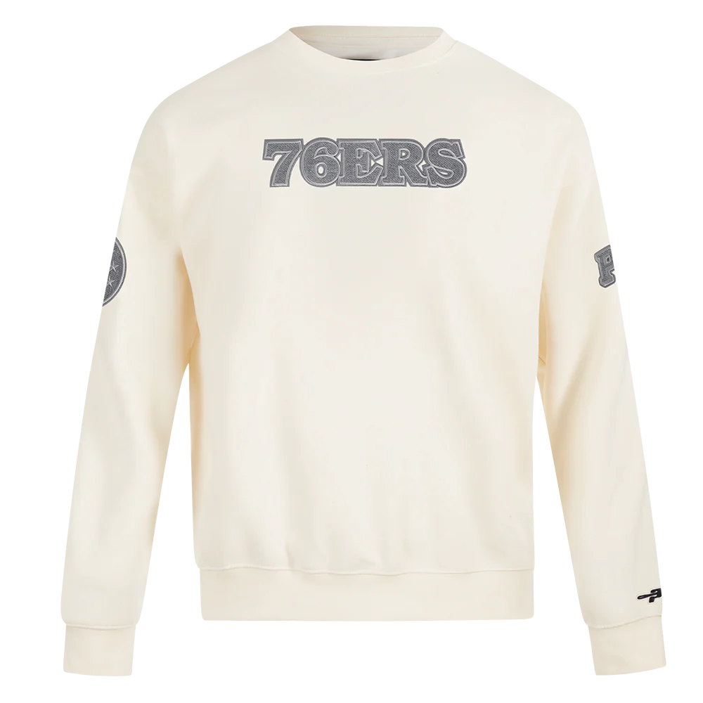 NBA PHILADELPHIA 76ERS REVERSE FRENCH TERRY MEN'S DROP SHOULDER FLC (EGGSHELL)