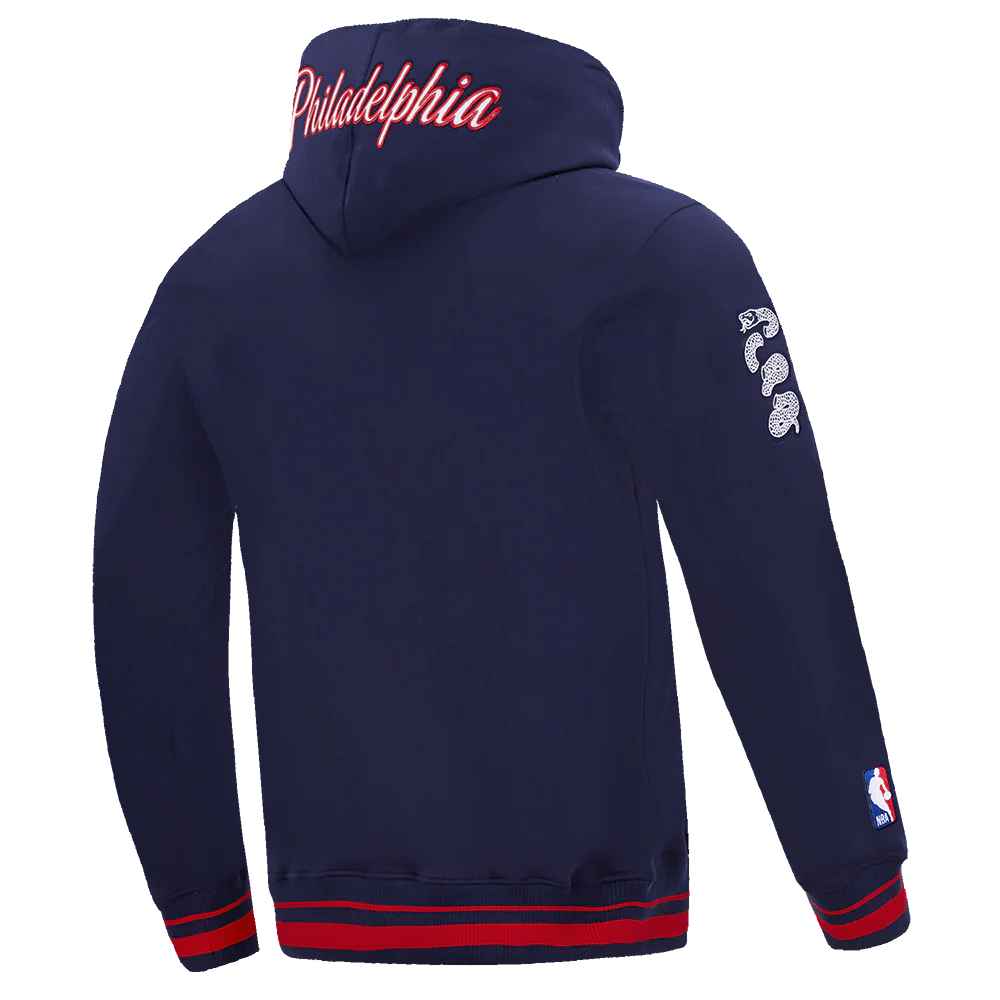 NBA PHILADELPHIA 76ERS CITY EDITION 25-26 MEN'S RIB FLC PO HOODIE (MIDNIGHT NAVY/RED/MIDNIGHT NAVY) - Image 4