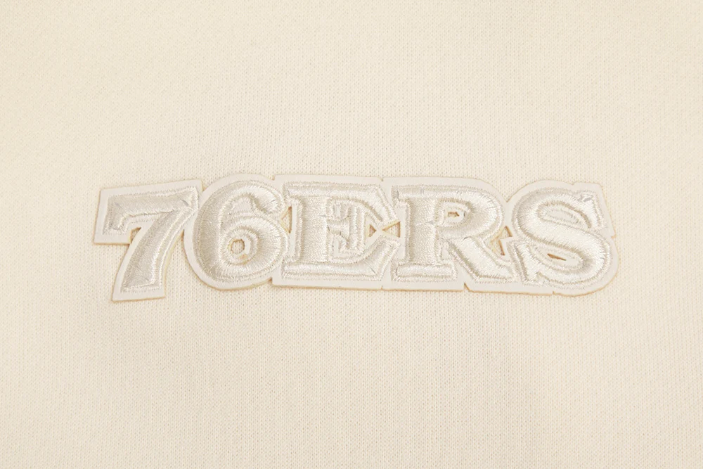 NBA PHILADELPHIA 76ERS NEUTRAL DROP SHOULDER MEN'S PULLOVER HOODIE (EGGSHELL) - Image 8