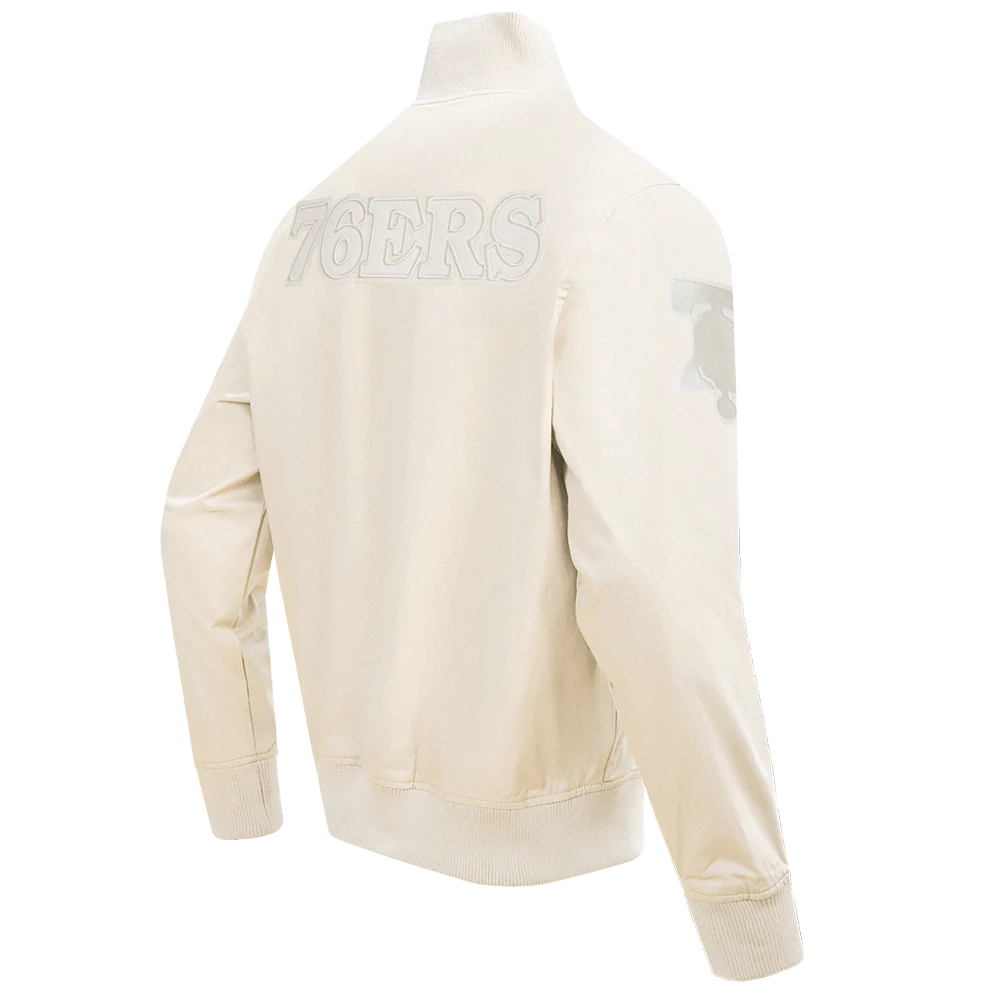 NBA PHILADELPHIA 76ERS NEUTRAL MEN'S TWILL JACKET (EGGSHELL) - Image 3