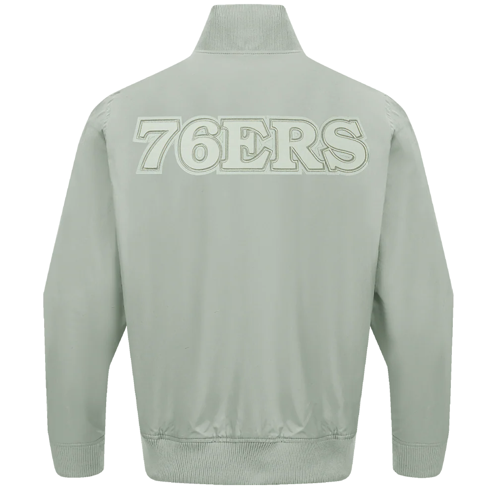 NBA PHILADELPHIA 76ERS NEUTRAL MEN'S TWILL JACKET (MOSS) - Image 3