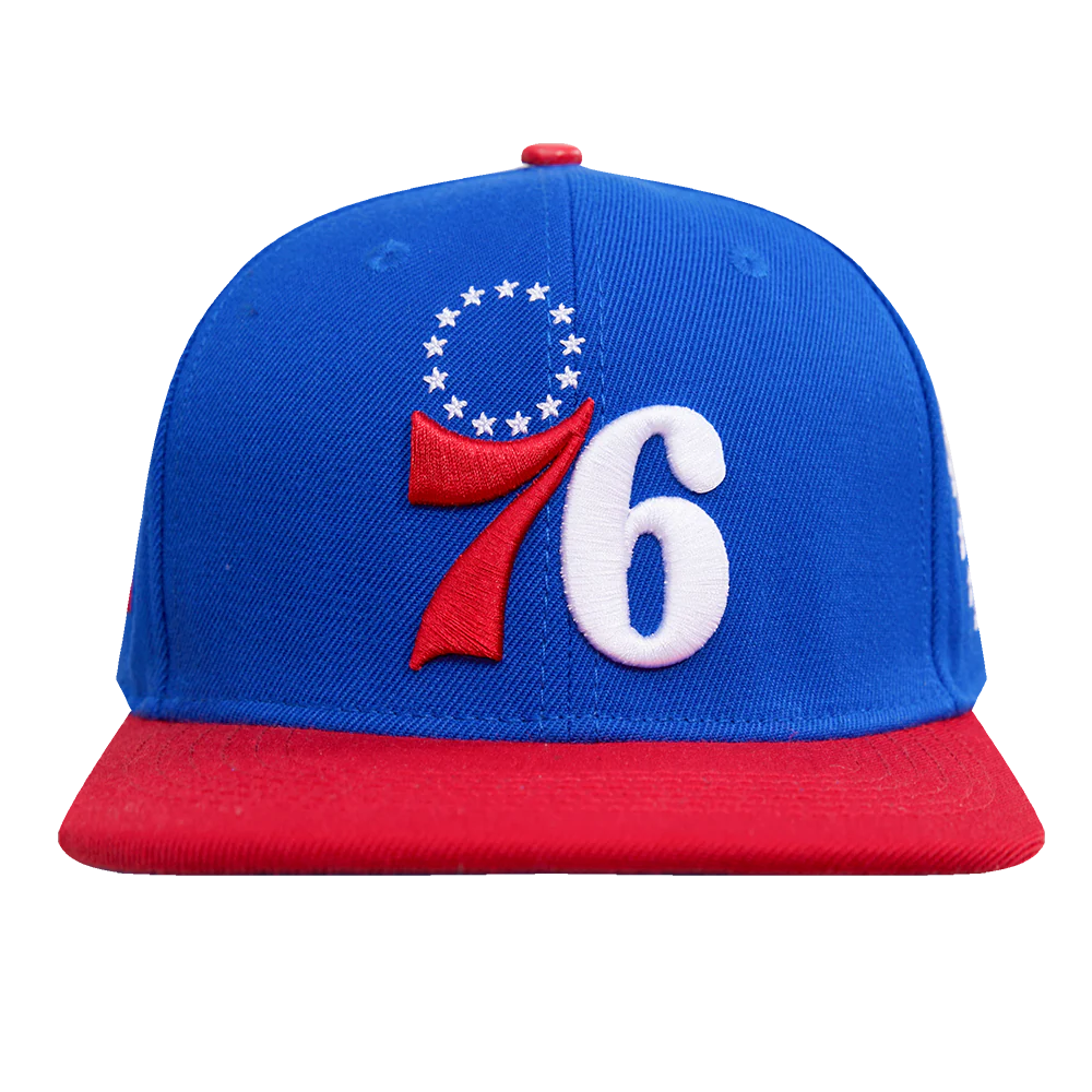 NBA PHILADELPHIA 76ERS RETRO CLASSIC UNISEX PRIMARY LOGO WOOL SNAPBACK (ROYAL/RED)