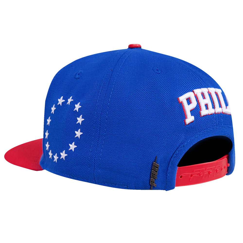NBA PHILADELPHIA 76ERS RETRO CLASSIC UNISEX PRIMARY LOGO WOOL SNAPBACK (ROYAL/RED) - Image 4