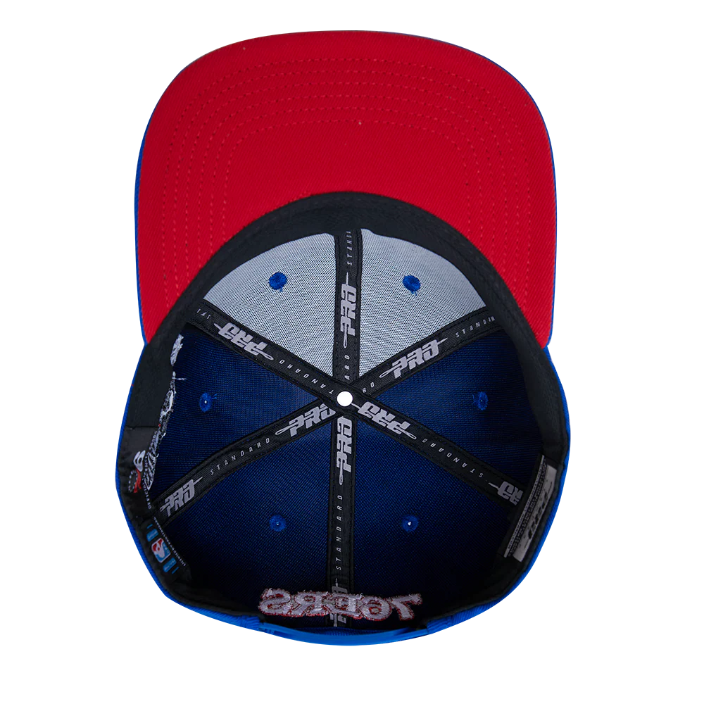 NBA PHILADELPHIA 76ERS RETRO CLASSIC UNISEX LOGO WOOL SNAPBACK HAT (ROYAL BLUE) - Image 5