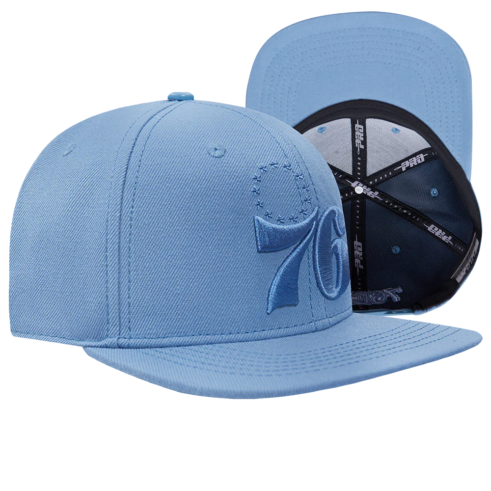 NBA PHILADELPHIA 76ERS NEUTRAL WOOL SNAPBACK HAT (STEEL BLUE) - Image 7